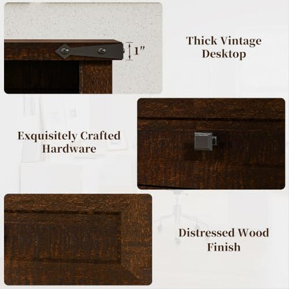 Farmhouse Executive Desk with Charging Station, view 6
