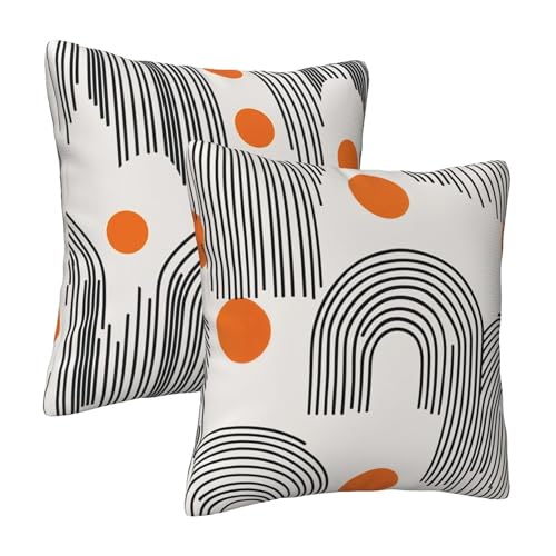 Mid Century Modern Throw Pillow Covers 18x18 inch Set of 2 Pillow Case Cushion Cover for Home Sofa Couch Living Room Car Decor