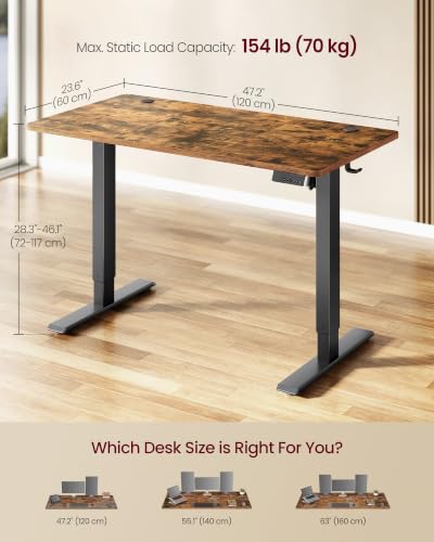 Standing Desk, 48x24 Inch Electric Adjustable Desk, 30-Min Assembly, view 4