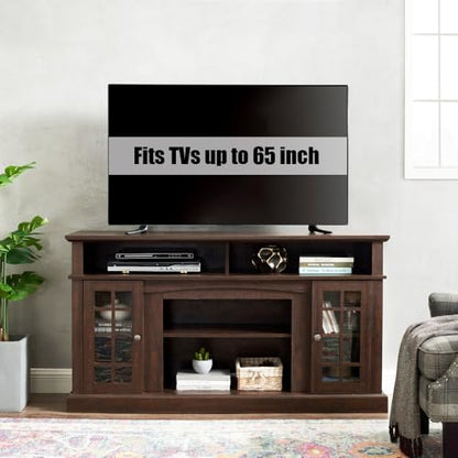 TV Stand for 65 Inch TV, Entertainment Center with Storage, Espresso, view 5