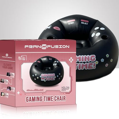 Inflatable Gaming Chair for Kids & Teens with Cup Holders and Side Pocket - This Air Gaming Bean Bag Chairs for kids is The Perfect Furniture for Gamer Room Decor - Perfect Gaming Stuff for boys 4-12