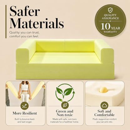 Folding Sofa Bed Convertable Corduroy Couch King Size Floor Sleeper 4-in-1 DIY Combination Modular Sofa Fold Out Futon Lounge Comfy Foldable Lazy cama for Living Room