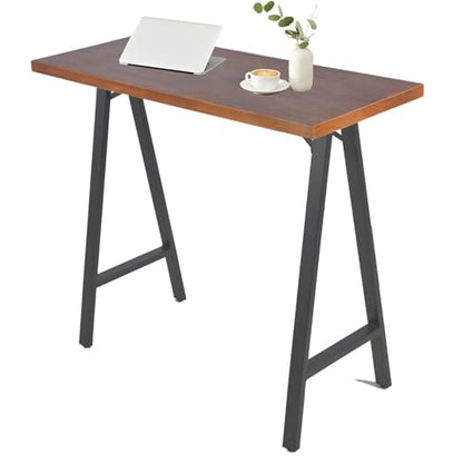 Industrial Rustic 41.3" Height Solid Pine Wood Top Pub Bar Table Bar Height Kitchen Dining Room Table Modern Narrow Long Sofa Table Coffee Table
