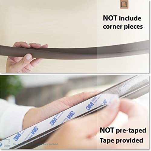 HeftyFit Edge Protector for Baby Proofing (6ft Large Edge Only), Heavy-Duty Soft Rubber Foam Furniture Edge Bumper Guards, Desk Edge Cushion, Wall Corner Covers, 3M Adhesive, Coffee Brown