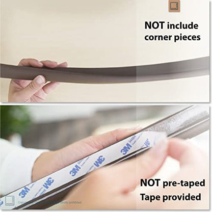 HeftyFit Edge Protector for Baby Proofing (6ft Large Edge Only), Heavy-Duty Soft Rubber Foam Furniture Edge Bumper Guards, Desk Edge Cushion, Wall Corner Covers, 3M Adhesive, Coffee Brown