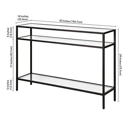 Siviline 42'' Wide Rectangular Console Table in Blackened Bronze