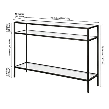 Siviline 42'' Wide Rectangular Console Table in Blackened Bronze