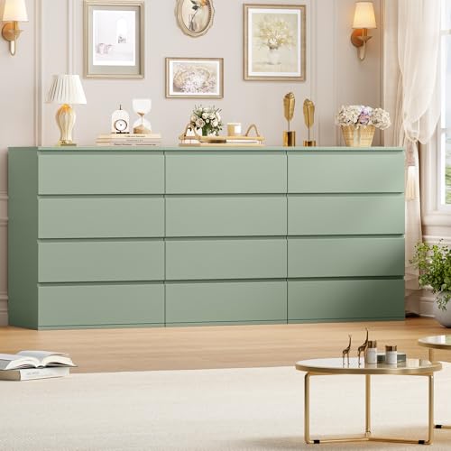 4 Drawer Dresser, Green Dresser Modern Storage Chest of Drawers 23.6L x 15.7W x 31.5H in, Storage Cabinet with 4 Drawers for Home Office, Green