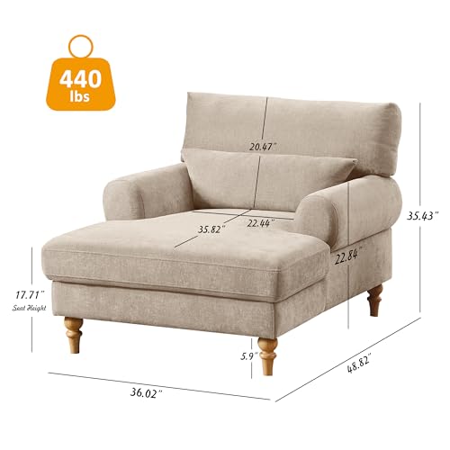 Modern Chaise Lounge Chair with Adjustable Backrest, view 3
