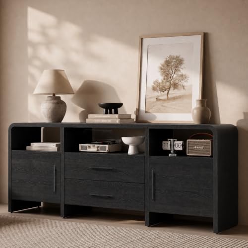 70" Curved TV Stand with Storage for TVs Up to 80", view 2