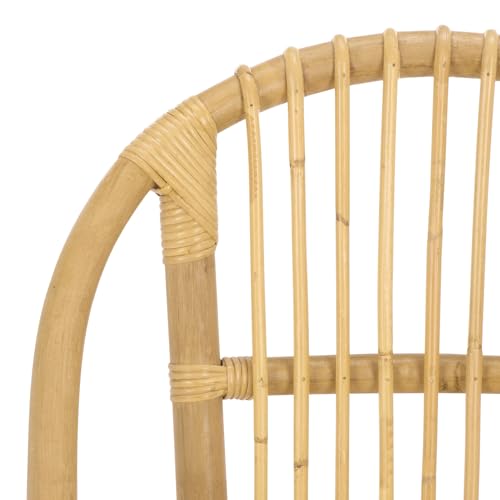 SAFAVIEH Furniture - Oksana Woven Accent Chair - Natural Rattan - Fully Assembled - Ideal for Living Room, Bedroom, Dining Space, 17.7" Seat Height (ACH9904A)
