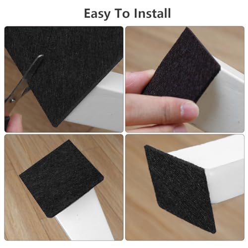 Felt Furniture Pads -182 Pcs Premium Felt Pads for Chair Legs Furniture, Floor Protectors for Hardwood Floors, Black