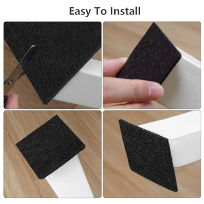 Felt Furniture Pads -182 Pcs Premium Felt Pads for Chair Legs Furniture, Floor Protectors for Hardwood Floors, Black