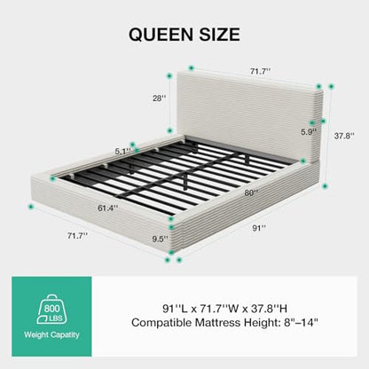 Queen Size Bed Frame, Plush CloudSoft Bed, view 3