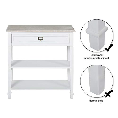 Console Table for Entryway Hallway with Drawers and Storage Shelf End Accent Table Furniture for Living Room Bedroom White