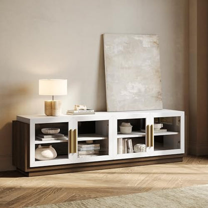 Brixston 70 in TV Stand & Entertainment Center-White, view 2