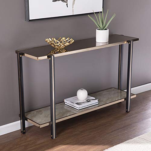 Thornsett Console Table with Mirrored Top - Transitional Design, Champagne Glass and Wood - Ideal for Entryway, Living Room (CK1131203)