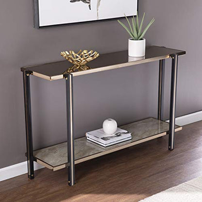 Thornsett Console Table with Mirrored Top - Transitional Design, Champagne Glass and Wood - Ideal for Entryway, Living Room (CK1131203)