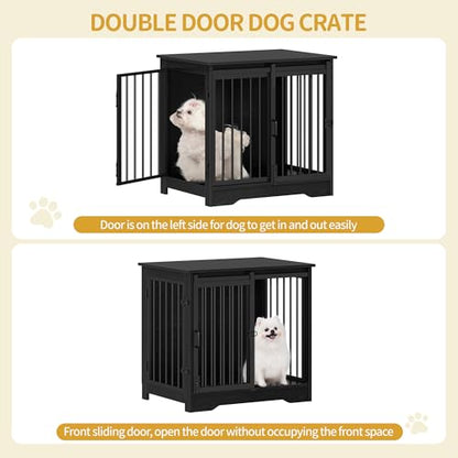 27.2" S Dog Crate Furniture Indoor Dog Kennel with Barn Door, view 5