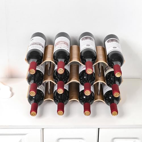 Countertop Wine Rack, 12 Bottle Freestanding Wine Bottle Holder Stand, view 7