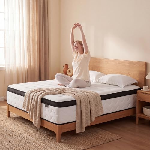 King Mattress 12 Inch, Medium Firm Hybrid Mattress King with Memory Foam & Zoned Pocket Springs for Pressure Relief, Motion Isolation | Fiberglass-Free, CertiPUR-US Certified | 80" x 76"