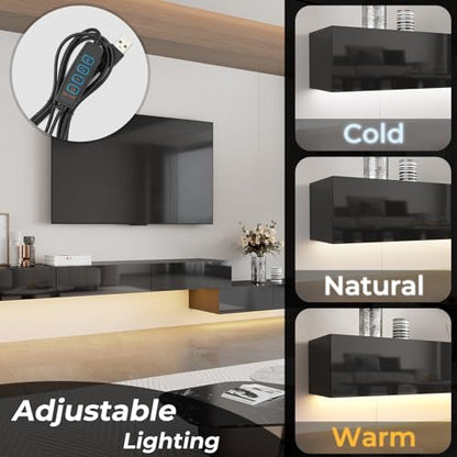 Floating LED TV Stand for TVs up to 100 Inch, view 6
