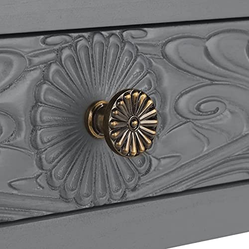 SAFAVIEH Home Collection Ryleigh Distressed Grey 2-Drawer Computer Table Office Desk