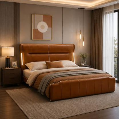 Italian Leather Bed with Sensor Lights, view 4