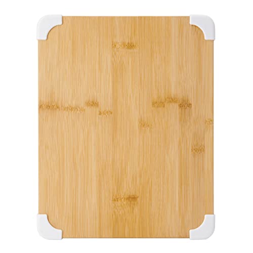 Nonslip Bamboo Cutting Board with Juice Groove, 11x14 Inch, White, view 5