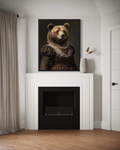 Brown Bear Art Print Poster, Female Wildlife Animal Portrait Farmhouse Nature Wall Art Bedroom Bathroom Living Room Decor 128 (Brown Bear, 20"L x 16"W, Unframed)