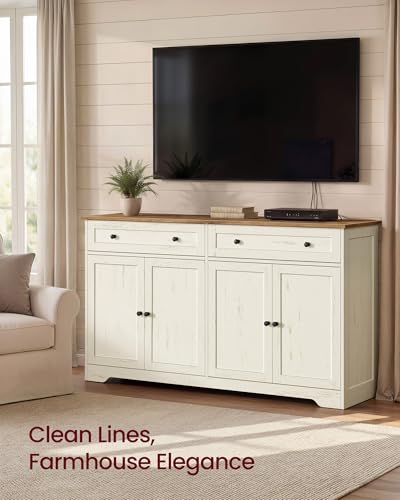 Buffet Cabinet, Sideboard, 4 Doors, 55.1 x 15.8 x 31.5 Inches, view 8