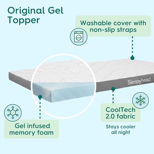 Twin XL Mattress Topper 2 Inch for College Dorm, Cooling Gel Memory Foam, view 4
