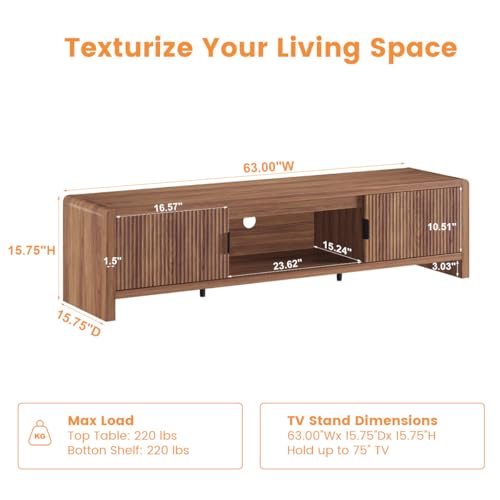 TV Stand for 75/65/55 Inch TVs, Farmhouse Entertainment Center with Storage, view 4