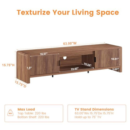 TV Stand for 75/65/55 Inch TVs, Farmhouse Entertainment Center with Storage, view 4