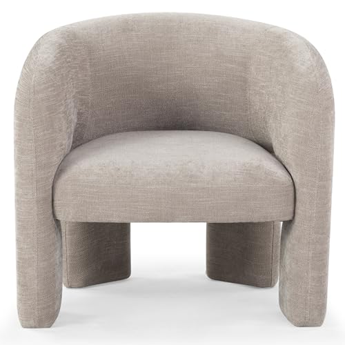 SAFAVIEH Couture Collection Tamlyn Modern Light Brown Performance Fabric Accent Chair (Fully Assembled)