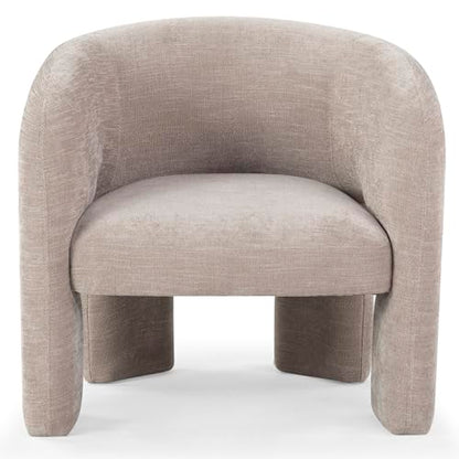 SAFAVIEH Couture Collection Tamlyn Modern Light Brown Performance Fabric Accent Chair (Fully Assembled)