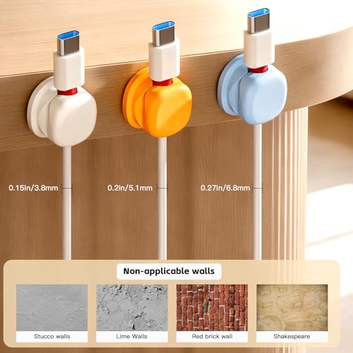 Rotatable Cord Holder for Nightstand, 2026 New 360°Rotating Magnetic Cable Clips, view 6
