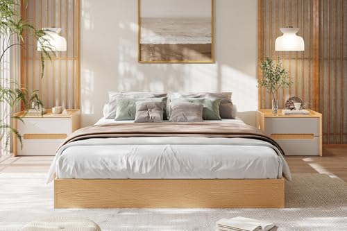 Modern Sturdy Wood Platform Bed Frame, California King, Sturdy Wooden Slats, view 2
