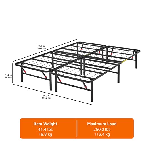 Sturdy Steel Bed Frame with Storage and Quiet Support in Black, view 4