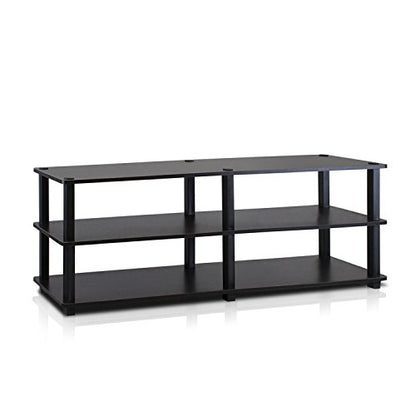 Furinno Turn-S-Tube 3-Tier TV Stand and End Tables Set (Espresso/Black)