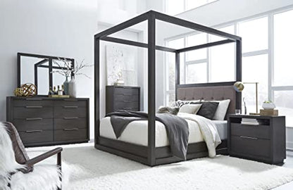 Solid-Wood Canopy Bed, California King, Oxford - Dolphin