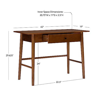 Melissa Mid Century Walnut Desk by, view 4
