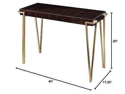 40 inches Long Brodkirk Console Table, Contemporary, Entryway Room with Open Concept Living Space Transitional Style, Brown