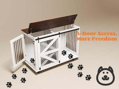 YOPTO 47.2" Double Dog Crate Furniture with Removable Divider, view 7