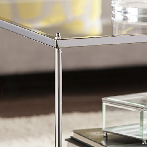 Knox Glam Mirrored Cocktail Table - Chrome - Transitional Design - Ideal for Living Room, Family Room (CK5000)