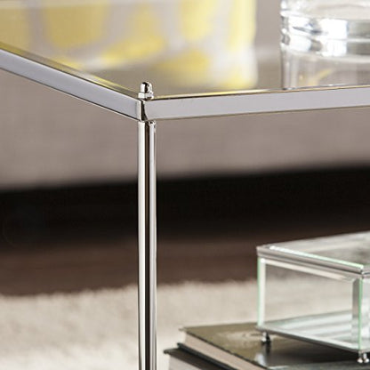 Knox Glam Mirrored Cocktail Table - Chrome - Transitional Design - Ideal for Living Room, Family Room (CK5000)