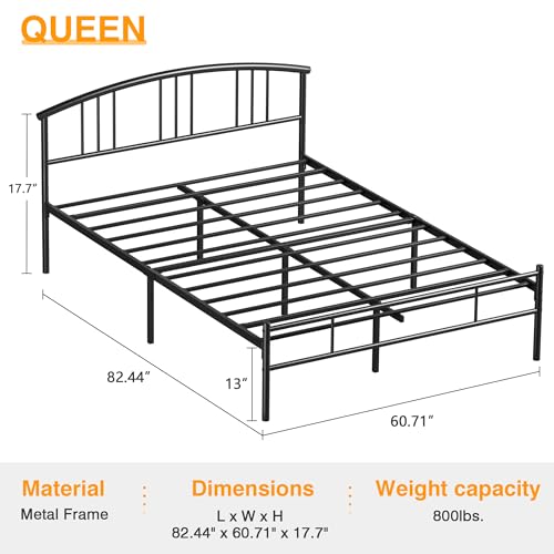 Queen Bed Frame with Headboard and Footboard, view 3