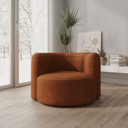 Mellow Tight Curved Back Accent Chair, Velvet Sofa
