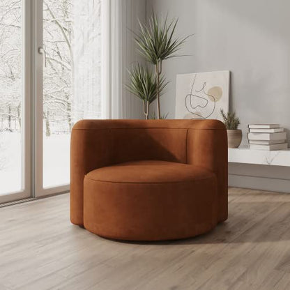 Mellow Tight Curved Back Accent Chair, Velvet Sofa