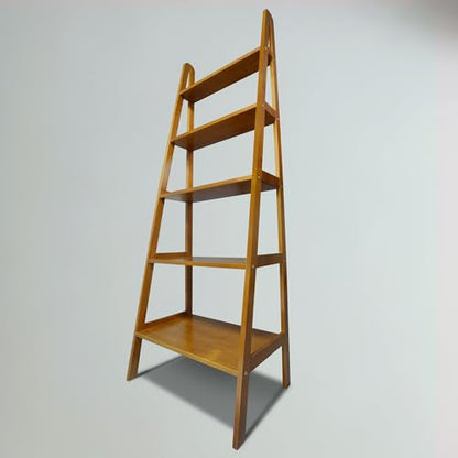 100% Solid Wood 5-Shelf Ladder Bookcase, Standard, 72" H, Chestnut